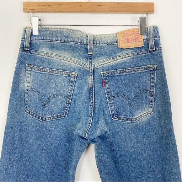 LEVI’S 519 Y2K Flare Leg Denim Jeans Size 9 Short Retro Style Mid-Hi Rise - Picture 5 of 8